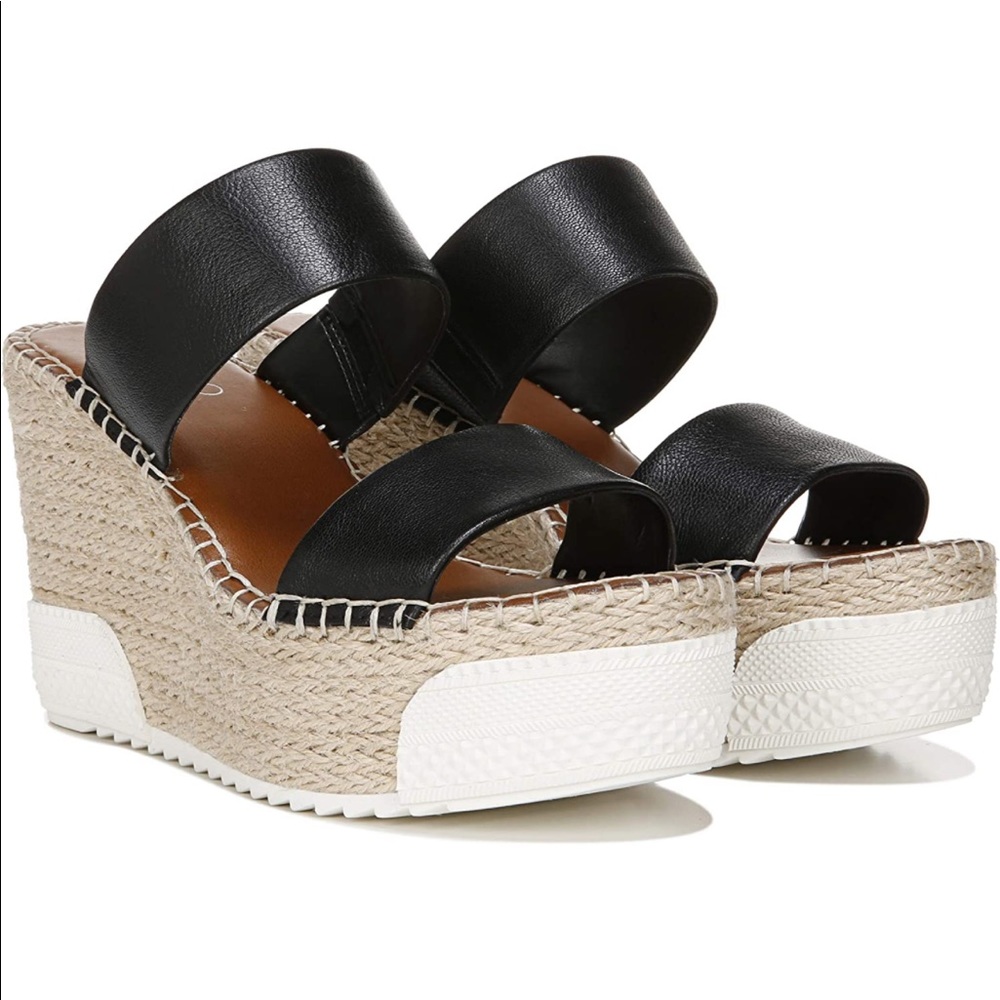 Franco Sarto Slip on Espadrille Wedge Sandal size 5.5